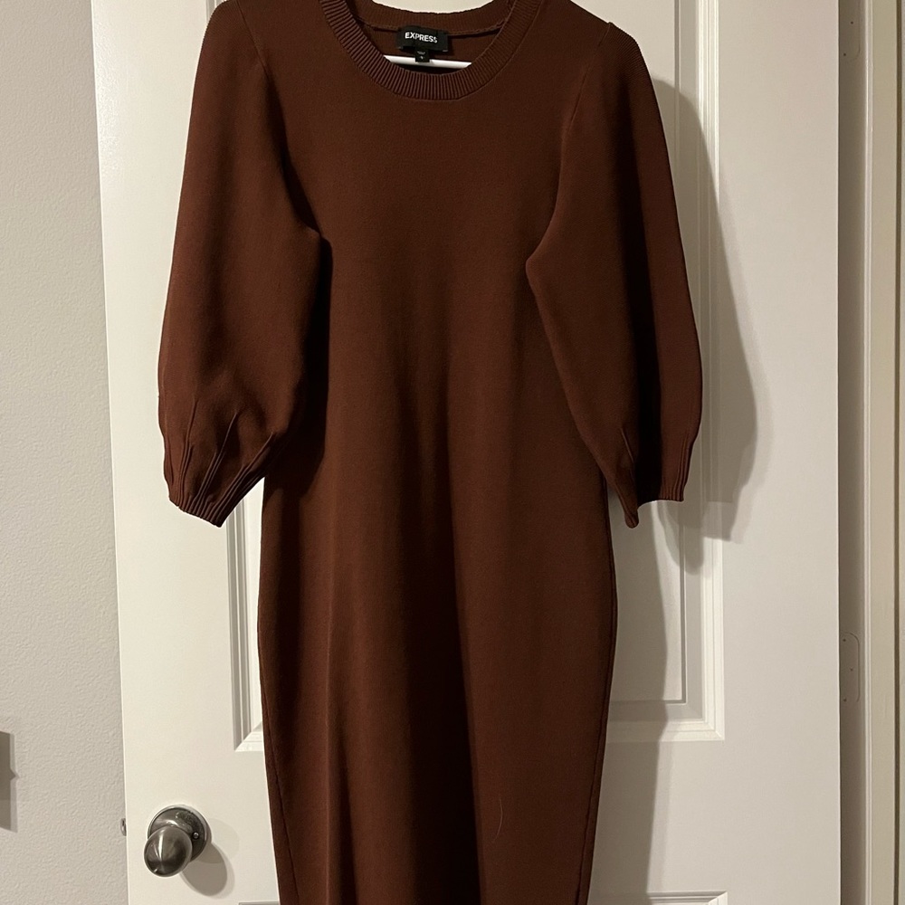 Brown sweater dress